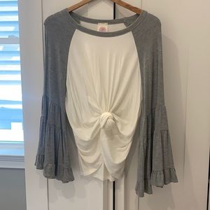 Long bell sleeve baseball T